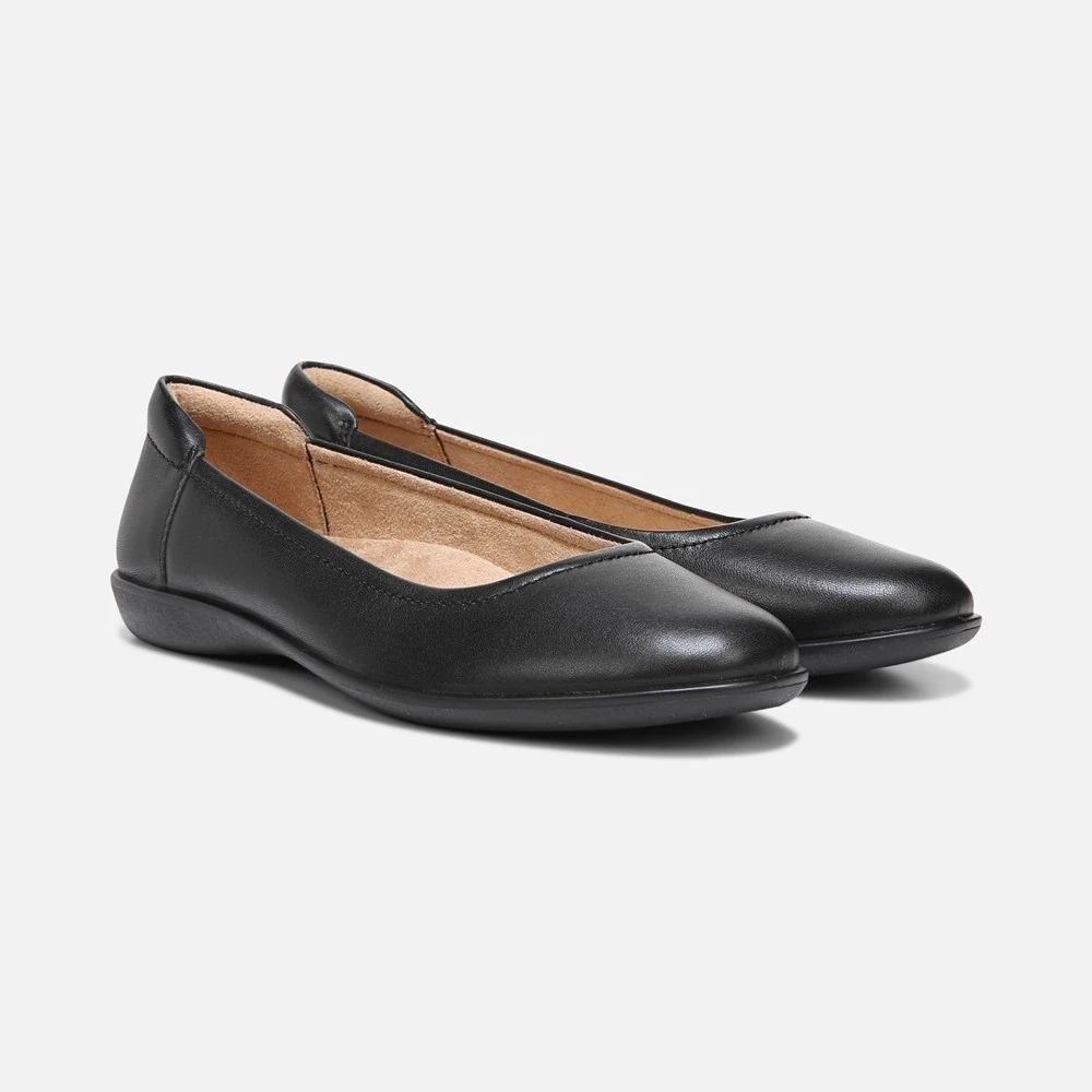NWB Naturalizer Flexy‎ Women's Black Leather Ballet Flats Shoes 8 Narrow
